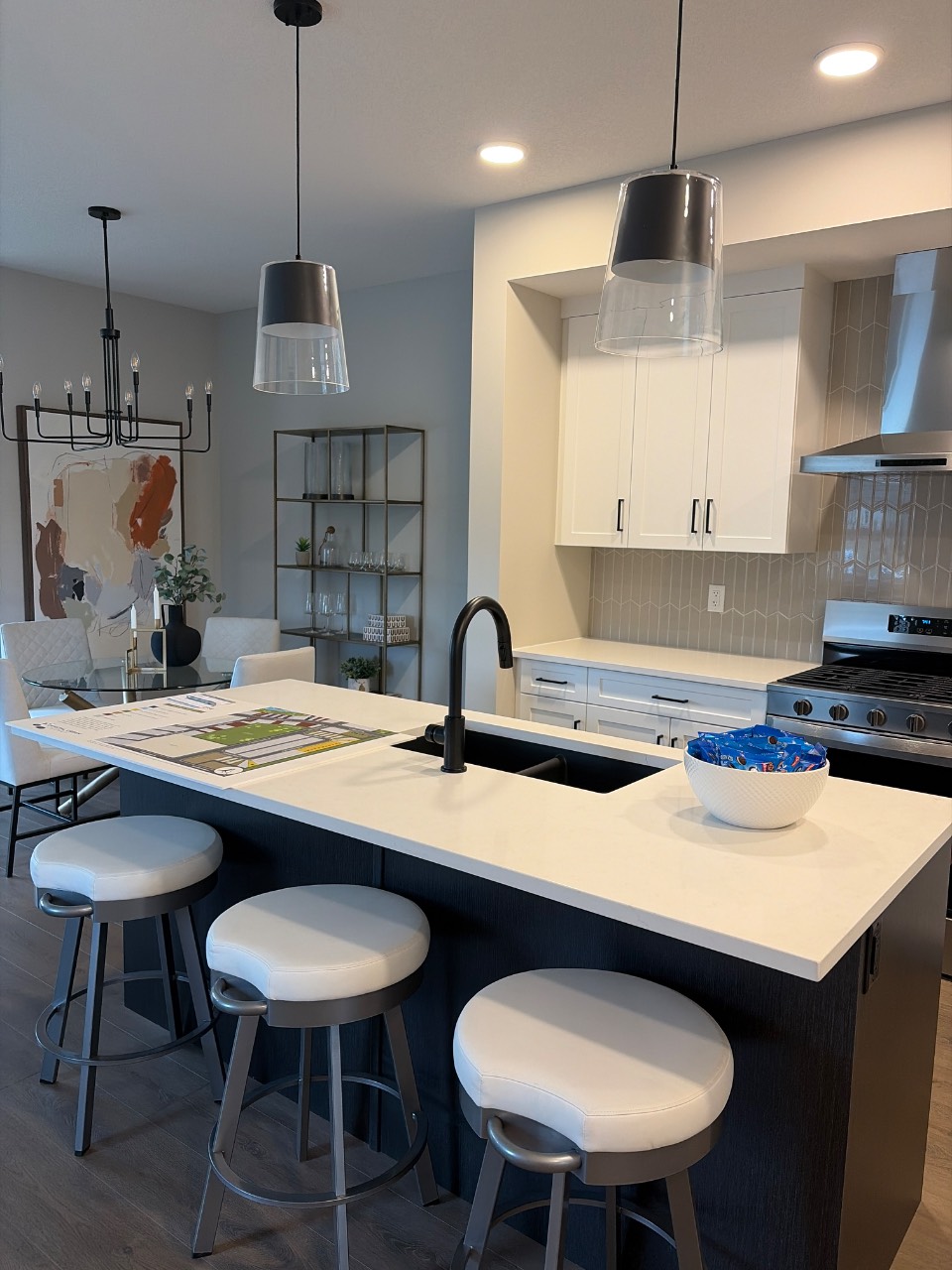 A kitchen island cleaned and cleared, Calgary